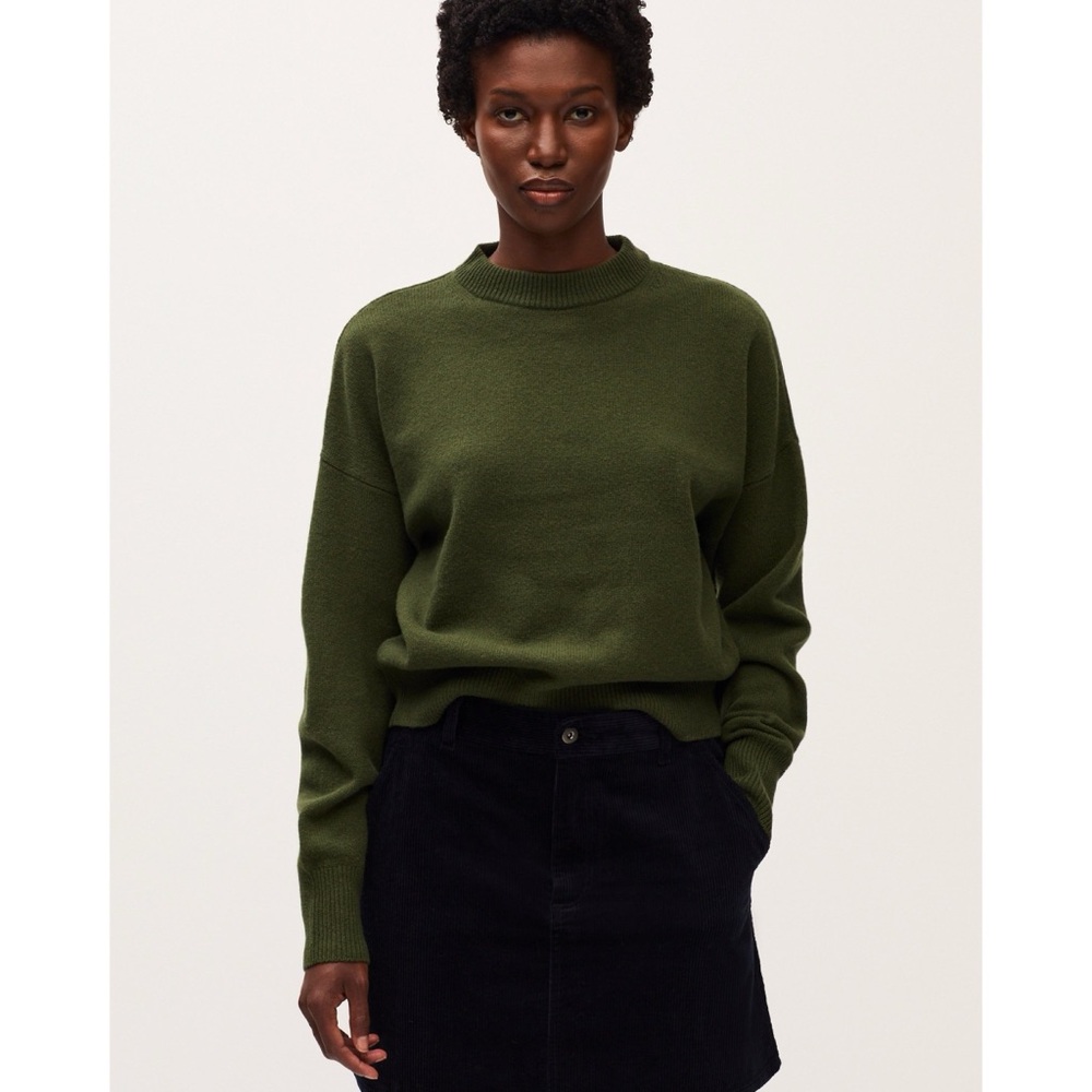 Uniqlo x Comptoir des Cotonniers Sweater Large Pullover Wool Knit Olive Green